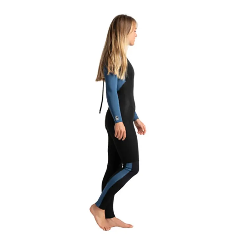 C-Skins Surflite 3:2 Women's GBS Back Zip Steamer Wetsuit Black/Cascade Blue/White-4
